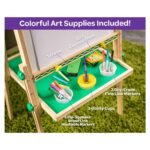 Crayola Wooden Art Easel for Kids, 2-in-1 Dry Erase Board & Chalkboard (18 x 42 Inch) - TheSteploBoards