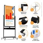 Double Sided (Magnetic) White Board Stand (Black | 24 x 48 Inch) - TheSteploBoards