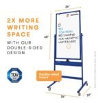 Double Sided (Magnetic) White Board Stand (Blue | 24 x 48 Inch) - TheSteploBoards