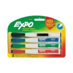 EXPO (Magnetic) Whiteboard Markers With Eraser (Fine Tip | Pack of 4) - TheSteploBoards