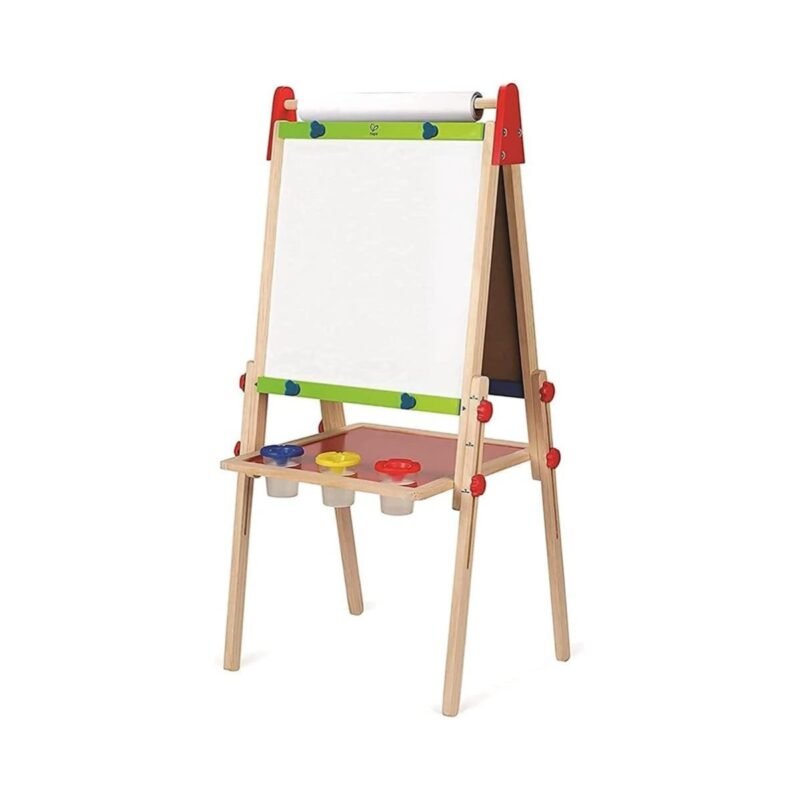 Hape All-in-One Wooden Kid's Art Easel with Paper Roll & Accessories (19 x 42 Inch) - TheSteploBoards
