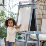 Little Partners (Earl Grey) 2-Sided Whiteboard & Chalkboard for Kids (24 x 52 Inch) - TheSteploBoards