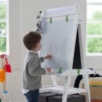 Little Partners (Soft White) 2-Sided Whiteboard & Chalkboard for Kids (24 x 52 Inch) - TheSteploBoards