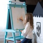 Little Partners (Turquoise) 2-Sided Whiteboard & Chalkboard for Kids (24 x 52 Inch) - TheSteploBoards