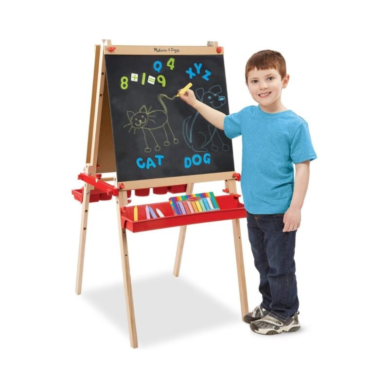Melissa & Doug (Magnetic) 2 Sided Easel, 39 Letters & Numbers Magnets (27 x 47 Inch) - TheSteploBoards