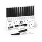 Shuttle Art (Low-Odor) Black Whiteboard Markers (Ultra-Fine Tip | Pack of 15) - TheSteploBoards