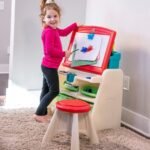 Step2 Flip & Doodle Desk with Stool Easel for Kids of 3-8 Years Old (24 x 26 Inch) - TheSteploBoards