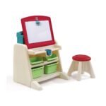 Step2 Flip & Doodle Desk with Stool Easel for Kids of 3-8 Years Old (24 x 26 Inch) - TheSteploBoards