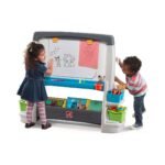 Step2 Jumbo Art Easel (Grey & Blue) for Kids of 3-8 Years Old (49 x 43 Inch) - TheSteploBoards