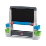 Step2 Jumbo Art Easel (Grey & Blue) for Kids of 3-8 Years Old (49 x 43 Inch) - TheSteploBoards