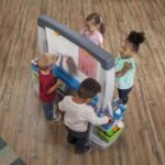 Step2 Jumbo Art Easel (Grey & Blue) for Kids of 3-8 Years Old (49 x 43 Inch) - TheSteploBoards